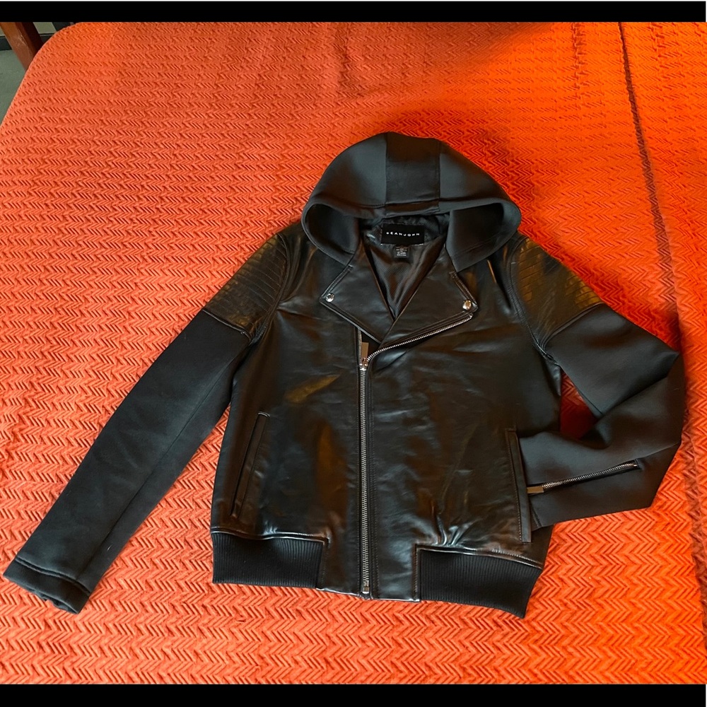 Sean John leather biker jacket for men Medium